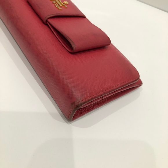 Prada Pink Leather Flap Long Wallet Sku#84590 (Gently used,fair condition) - Picture 7 of 15